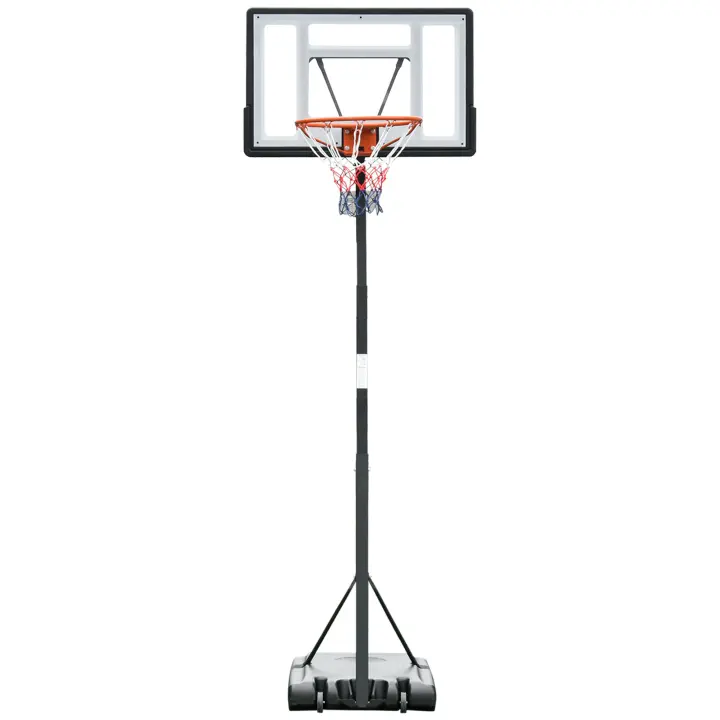 HOMCOM Canasta de Baloncesto con Soporte Móvil con Ruedas Aro de Basket Ajustable en Altura con Base Rellenable para Niños y Adultos 90x165x302-352 cm Negro - 1