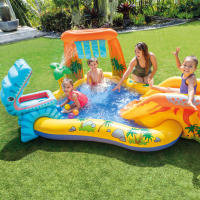 INTEX - Centro juegos hinchable 249x191x109 cm, hinchable de dinosaurio, con dispensador de agua, con tobogán, 212 litros, Hasta 81 kg - details 1