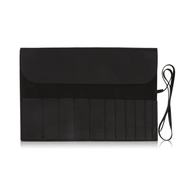 Organizador De Pinceles De Maquillaje Rollo Para Viaje Bolso De Cosméticos Para Mujeres Portátil Con Compartimentos Para Pinceles De Cejas - 1