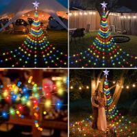 Cadenas De Luces Solar Impermeable De 9.8Ft Con 280 LED Y 8 Modos Para Jardín Camping Decoraciones Navideñas Al Aire Libre Pentagram - details 3