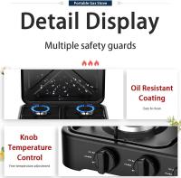 Estufa de Gas para Camping, Cocina de Gas de Mesa de Acero Inoxidable de 5,4 KW, Estufa de Camping portátil con 4 quemadores, Control de Temperatura Ajustable, Encendido automático, - details 4