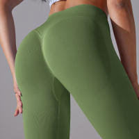 Leggings De Yoga Para Mujer Cintura Alta Levantamiento De Caderas Gimnasio Sin Costuras Pantalones De Deporte Fitness Running - details 28
