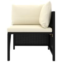 vidaXL Sofá de jardín de 2 plazas con cojines ratán sintético Gris, Negro, Conjunto Terraza Muebles Jardín Exterior Juego de Muebles de jardín Mueble Jardín Exterior Muebles de Salon Exterior - details 1