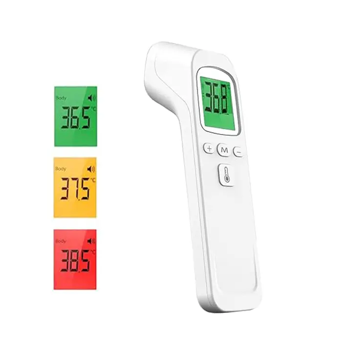 Termómetro de fiebre infrarrojo para la frente, sin contacto, con pantalla LCD, lectura inmediata, alarma de fiebre, interruptor °C/°F, para bebés - 1
