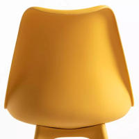 ORION91 Silla BOREAL Asiento Acolchado Piel Sintética y Patas Color Amarillo Curry 48x43x82cm Comedor Oficina Salón Teletrabajo Cocina - SpazioLuzio - details 0
