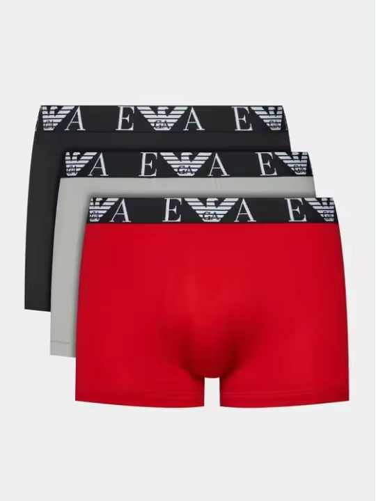Pack 3 boxer Emporio Armani 111357 3F715 41074 rosso/pietra/nero - 1