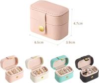 Estuche pequeño de cuero PU para joyería de viaje, Mini Caja de almacenamiento de anillos, joyero portáthil, organizer - details 1