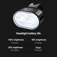 Luz Frontal Y Trasera Para Bicicleta USB Recargable LED Impermeable Para MTB Piezas De Bicicleta Luz De Manillar IPX 6 - details 6