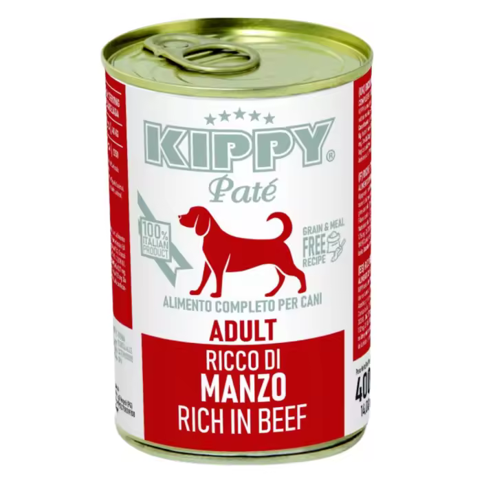 Kippy Paté de Buey para Gatos Adultos – Lata 400 g de Alimento Húmedo Completo - 1