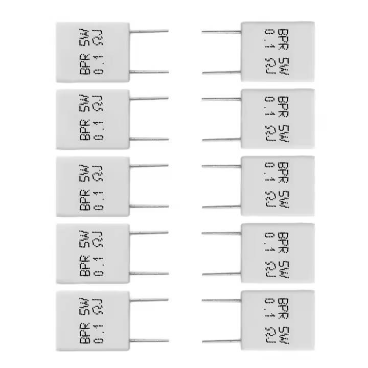 10 resistencias de cemento de 0,1 ohmios, resistencia no inductiva BPR56, 0,1 ohmios, 5% W - 1