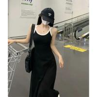 Nuevo Vestido Oscuro De Verano Con Hombros Descubiertos Y Sin Mangas Para Mujer Vestido A-Line De Pierna Larga Estilo Sexy Y Club - details 1