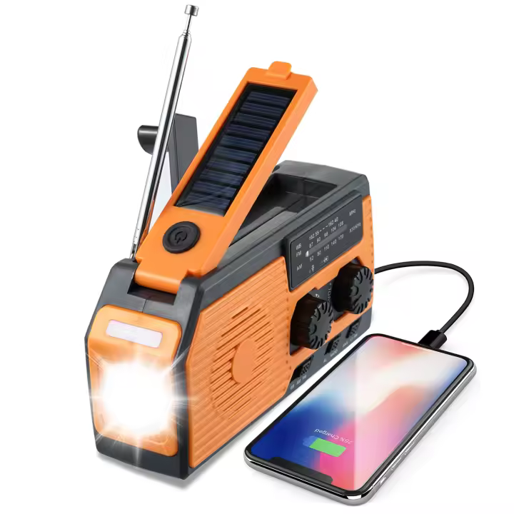 Radio portátil de Banda completa antidesastres emergencia manual multicuonal Radio Solar
Máquina FM - 1