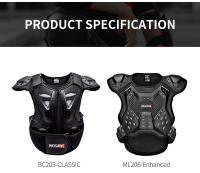 Chaleco De Armadura Para Niños WOSAWE Protector De Espalda Y Pecho Para Motocicleta Equipo De Protección De Motocross Con Esponja Antichoque - details 13