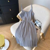 Vestido De Mujer YuooMuoo 2024 Estilo Coreano Moda Ajustado Cintura Plisado Tirantes Spaghetti Vestido Tejido Vintage Y2K Streetwear - details 21
