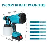 Pistola de Pintura Eléctrica Inalámbrica 1000ML 38000RPM, Pulverizador Portátil para Coches/Muebles/Acero, Compatible con Batería Makita 18V, Alta Velocidad y Precisión - details 7