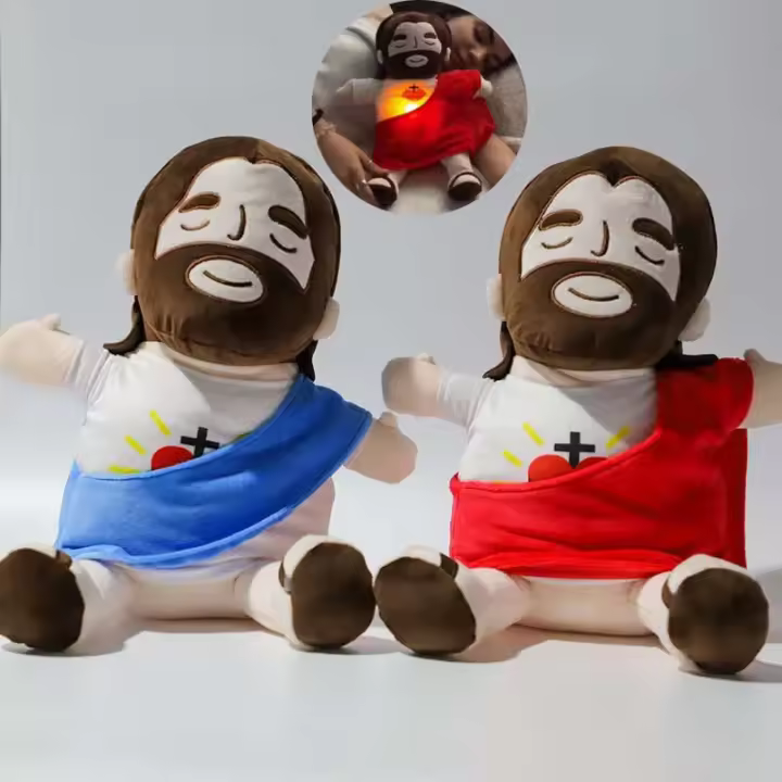 Muñeco De Peluche Jesús Para Bebés Con Música Y Cuatro Niveles De Ajuste Alivio De Respiración Juguete De Compañía Para Dormir Regalos De Navidad Para Niños - 1