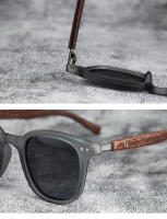 Gafas De Sol Vintage Para Hombre Marco De Madera Clásico Cuadrado Lentes Reflectantes Para Conducir Y Uso Diario - details 2