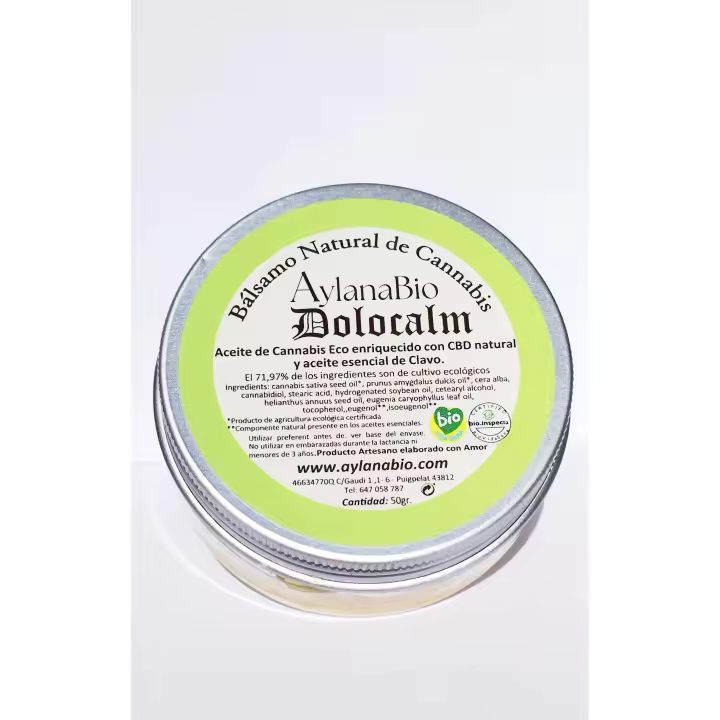 DOLOCALM BALSAMO DE CANNABIS SATIVA PARA DOLOR CRONICO.  PRODUCTO ARTESANA/ CERTIFICACION BIOVIDASANA/ BIO Orgánica/  Profundo  Cuidado Natural   Marca de Confianza - 1