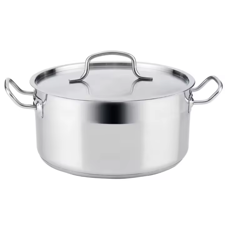 Cacerola con tapa acero inoxidable mate Azzero Quid - Diámetros de 16 a 32 cm y capacidad de 1L hasta 12L - Apta inducción y todo tipo de fuego - Diseño profesional - Apta lavavajillas - 1