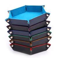 Caja De Dados Plegable En PU Cuero Hexagonal Para Juegos De Mesa RPG DnD 12 Colores Adecuada Para Juguetes De Tablero Y Juegos De Cartas - details 1