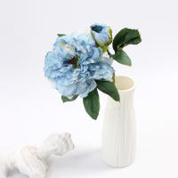 Bouquet De Flores Artificiales Azul Rosas Falsas Para Decoración Interior Hogar Jardín Bodas Fiesta Decoración Vaso Accesorios - details 10