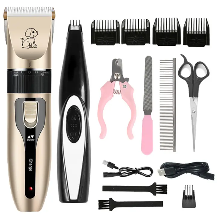 Profesional Cat Dog Hair Clipper Grooming Kit Recargable Pet Hair Trimmer Shaver Set Animales Máquina de Corte de Palo de Bajo Ruido - 1