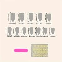 Uñas Postizas De Presión Gradient Chic Oceánico 24 Piezas - Forma De Ballet De Tamaño Medio Acabado Brillante Para Elegancia De Verano - details 3