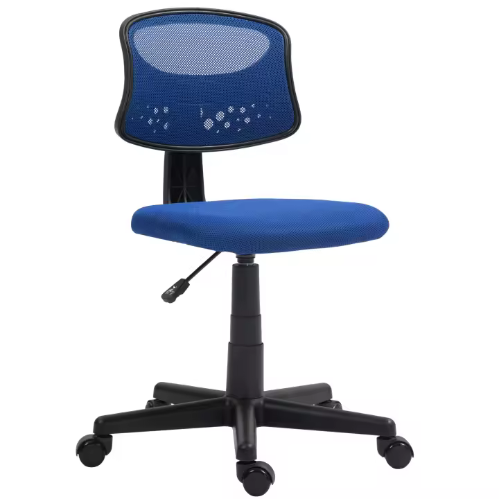 HOMCOM Silla de Oficina sin Brazos Silla de Escritorio Giratoria con Respaldo de Malla Transpirable Altura Ajustable Silla de Despacho Carga 120 kg - 1