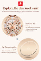 Reloj De Cuarzo Elegante Para Mujer OLEVS 9943 Con Dial De Diamantes Impermeable De Acero Inoxidable Display Romano Certificación Original - details 7
