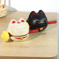 1 Pc Zen Block Drum Mokugyo En Forma De Gato Afortunado Adorno De Madera Para Templo Juguete De Percusión Ornamento Budista De Meditación - details 4