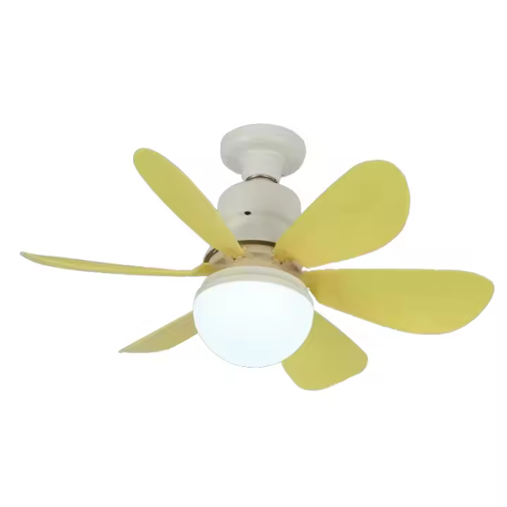 Ventilador de techo 52cm with Luz y Mando Distancia, ventilador de techo Silencioso, base E27 40 W, 6 Aspas, 3 velocidades, Luz Fría/Neutra/Cálida, adaptado para dormitorio, Salón - 1