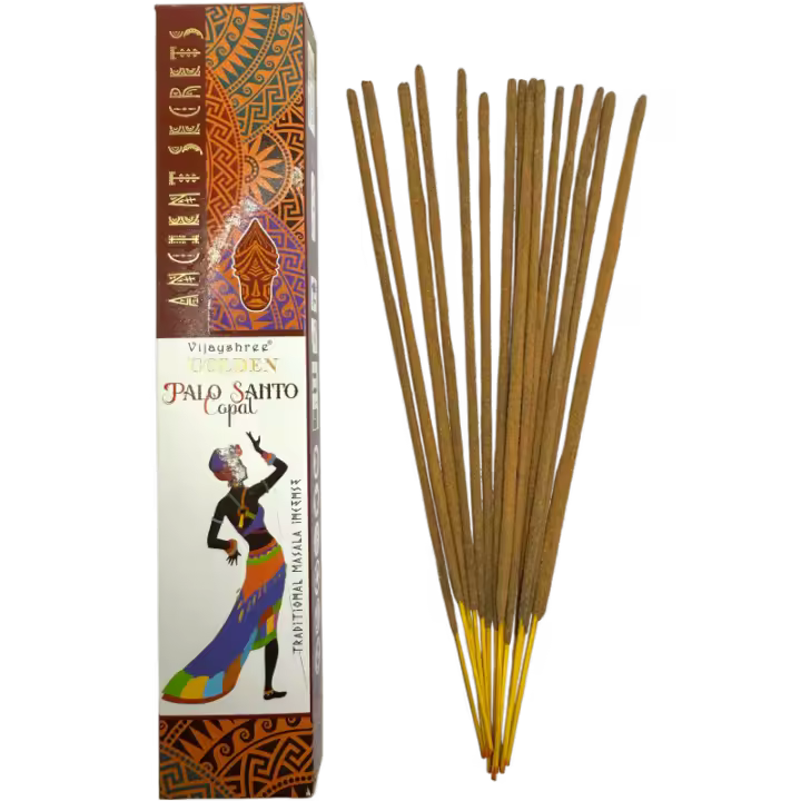Incienso Copal Dorado y Palo Santo Golden Ancient Secrets Vijayshree - Cajetilla de 15gr. - 1