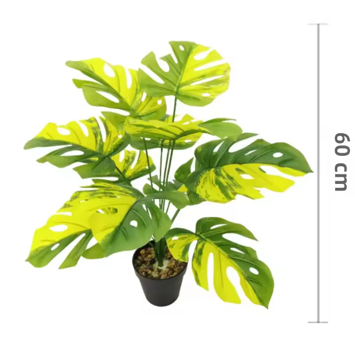 Bonsái Simulado De Hoja Grande Ornamento De Maceta Planta Artificial Hyphosis Para Decoración De Oficina Y Hogar Estilo Tortuga - 1