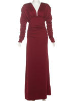 Vestido Elegante De Noche Para Mujer Sisterlinda Estilo Otoño Con Cuello En V Manga Larga Elegante Y Ajustado Maxi Bodycon - details 2