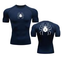 Camiseta De Compresión Para Gimnasio Con Estampado De Araña Para Hombres Camiseta De Fitness Y Running Técnica Transpirable Para Verano Top Deportivo - details 2