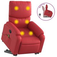 vidaXL Sillón reclinable masaje pie cuero artificial Negro, Crema, Marrón Sillon Dormitorio Sillon Comodos Silla Relax Sillón Sofá - details 2