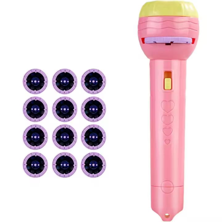 Proyector Antorcha para Niños Proyector de Diapositivas Antorcha 96 Imágenes Diferentes Proyector Infantil Lámpara Dial Animales Iluminación Historia Antorchas Luz Juguete para Niños a Partir de 3 (Azul) - 1