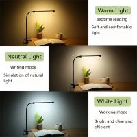 Lámpara De Escritorio LED De Clip Para Estudiantes Dormitorio Y Habitación Protección Ocular Pequeña Lámpara De Lectura Nocturna Negra - details 9
