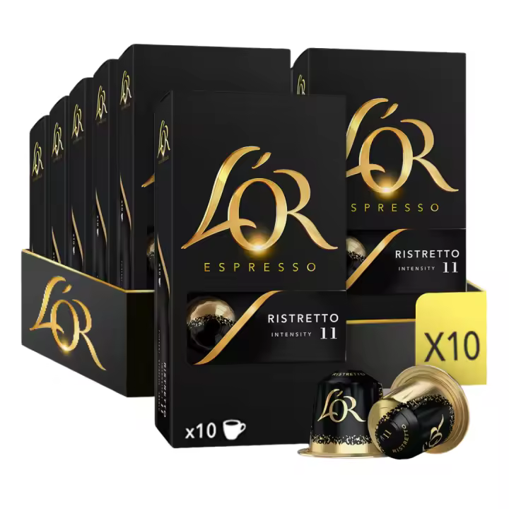 Pack 10 x L'OR Espresso Café Cápsulas Ristretto10 Uds Compatibles con Maquina Nespresso - Qumir - 1