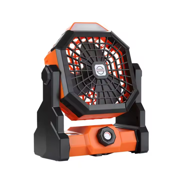 Ventilador de Camping 2025 con Luz LED Integrada | Turbina USB de Alta Velocidad Recargable 8000mAh (15h Autonomía) | Sistema Dual: soporte de Gancho Magnético + Base Estable para Tienda/Mesa | Control Remoto con 3 Modos de Iluminación Nocturna | Equipo - 1