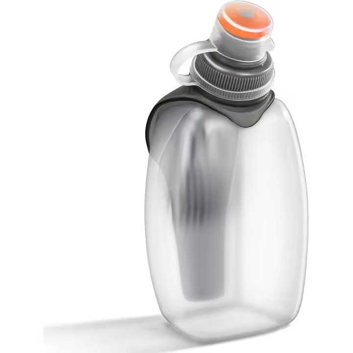 Botella de agua deportiva, a prueba de fugas con clip trasero, portátil para correr y usar en motocicleta, 250 ml - 1