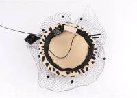 Sombrero De Pilla Leopard FS De Lana Austríaca 100% Elegante Para Boda Con Lazo Formal Cocktail Para Mujeres - details 5