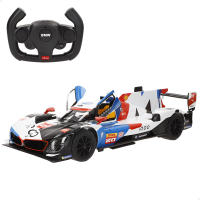 Rastar coche RC BMW M Hybrid V8 1:14, control remoto tipo volante, luces delanteras, apertura de puertas manual, escala 1:14, velocidad ajustable 7-11 km/h, suspensión independiente, set de pegatinas DIY, juguete para niños desde 6 años - details 0