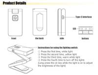 Luz De Lectura Portátil Y Rechargeable USB Con 3 Colores De Luz Y Ajuste De Brillo Protección Ocular Para Noche Y Lectura - details 7