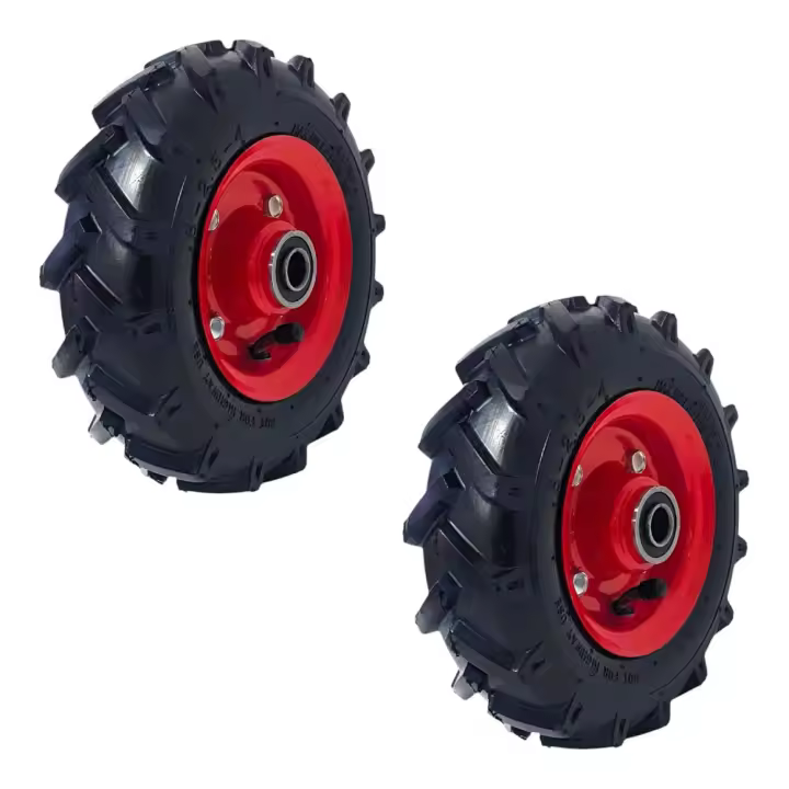COSHANO 2x ruedas para carretilla, con cámara, neumáticos de goma con camara, 8-2.5-4" eje de 200 mm, hasta 150 kg, 200 x 60 mm - 1