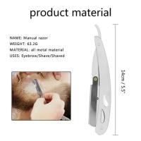 Afeitadora Manual De Acero Inoxidable Para Hombres Cuchilla De Afeitar Plegable Para Rostro Y Cuerpo Caja De Almacenamiento De Afeitado - details 3