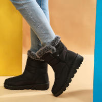 Botas De Nieve Para Mujer Con Plataforma Botas De Invierno Impermeables Antideslizantes De Peluche Gruesa Botas De Tobillo Cálidas Con Pelo De Zorro - details 4