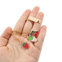 Marcador De Páginas Lindo Y Sencillo En Forma De Fresa Y Cereza Con Clip De Perro Suministros De Papelería Para Lectores Regalos Para Libros - details 1