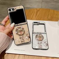 Funda Protectora De Lujo Con Anillo De Metal Para Samsung Galaxy Z Flip 5 Flip 4 Flip3 Cubierta Glosada Y Plegable Resistente Al Choque Y Arrugas - details 1