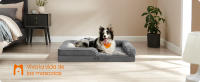 Feandrea Cama Perro Grande, Caseta para Mascotas, Ortopédica con Espuma Corrugada, Bordes Elevados Acolchados, Funda Extraíble Motivo Rosa Peluche, 106 x 81 x 18/122 x 89 x 18 cm, Gris Pizarra, Regalo de Navidad - details 0